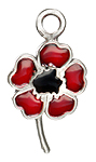 Poppy Flower Charm (with Jump Ring)